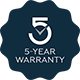 5 Year Warranty