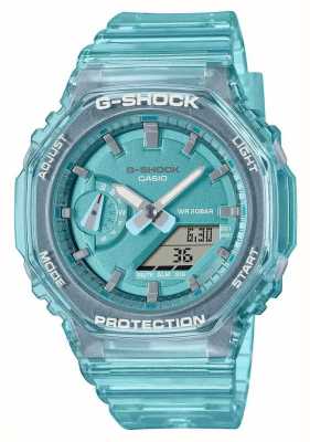 Casio Unisex-Armbanduhr mit Skelett x Metallzifferblatt und blauem Gummiband GMA-S2100SK-2AER