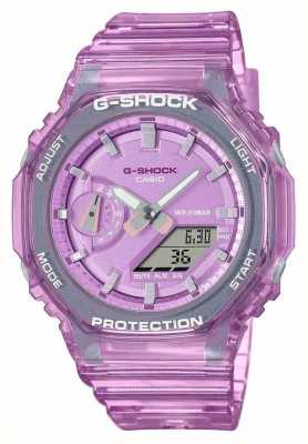 Casio G-Shock Unisex-Armbanduhr mit Skelett und Metallzifferblatt in Pink GMA-S2100SK-4AER