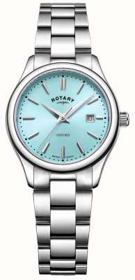 Rotary Oxford-Armbanduhr aus Edelstahl mit blauem Zifferblatt für Damen LB05092/77