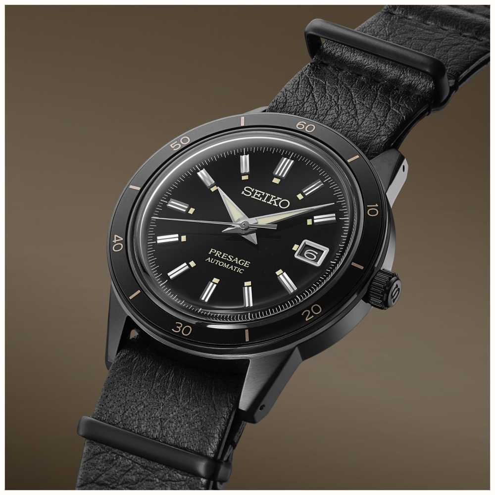 Seiko Schwarze Automatikuhr Im Presage Stil Der 60er Jahre