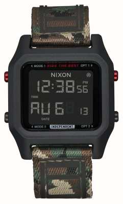 Nixon Unabhängige, klassische Uhr in Schwarz/Camouflage A1351-047-00