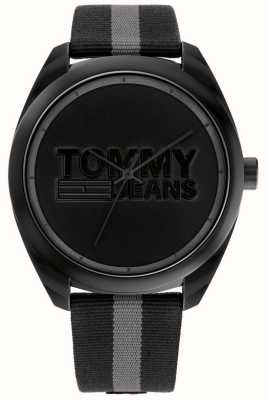 Tommy Jeans Herren | schwarzes Zifferblatt | schwarzes und graues Nylonband 1792039