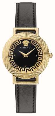 Versace Greca-Chic | schwarzes Zifferblatt | schwarzes Lederband VE3D00322