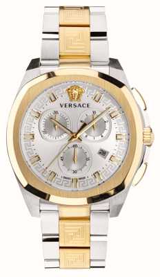 Versace Geo-Chrono | silbernes Zifferblatt | zweifarbiges Stahlarmband VEZ800421