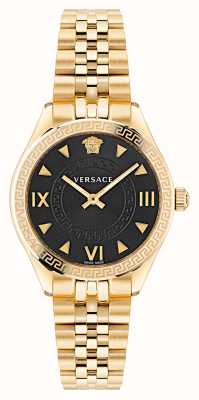 Versace Hellenium | schwarzes Zifferblatt | Armband aus goldenem PVD-Stahl VE2S00622