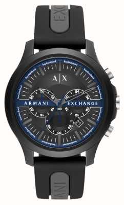 Armani Exchange Herren | schwarzes Chronographenzifferblatt | schwarzes Silikonband AX2447