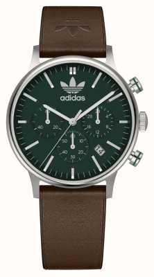 Adidas Code eins chrono | grünes Zifferblatt | braunes Eco-Lederband AOSY22531