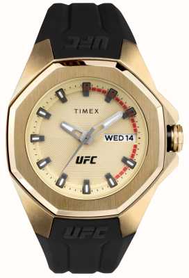 Timex X ufc pro goldenes Zifferblatt / schwarzes Silikon TW2V57100
