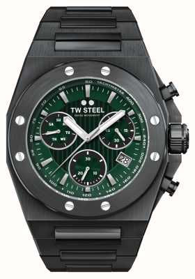 TW Steel Herren ceo tech | grünes Zifferblatt | schwarzes PVD-Edelstahlarmband CE4081