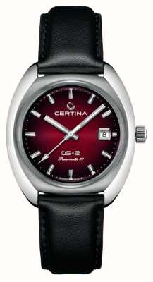 Certina DS-2 | powermatic | rotes Zifferblatt | schwarzes Lederband C0244071742100