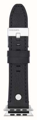Diesel Apple Watch Armband (42/44/45 mm) aus schwarzem Leder DSS0001
