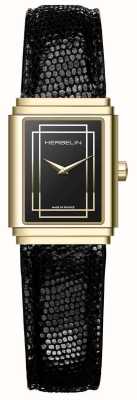 Herbelin Art-Deco | schwarzes Zifferblatt | schwarzes Lederband 17577P04N