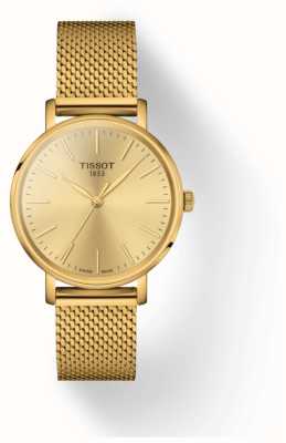 Tissot Immer Dame | goldenes Zifferblatt | goldenes Mesh-Armband aus Stahl T1432103302100