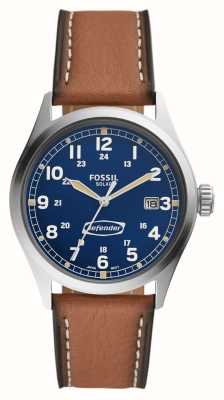 Fossil Verteidiger | blaues Zifferblatt | braunes Eco-Lederband FS5975