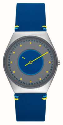 Skagen Grün | blaues und graues Zifferblatt | blaues Lederband SKW6873