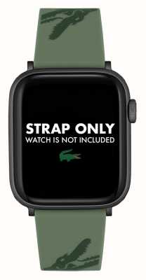 Lacoste Apple Watch Armband (42/44 mm) aus grünem Silikon mit Krokoprägung 2050018