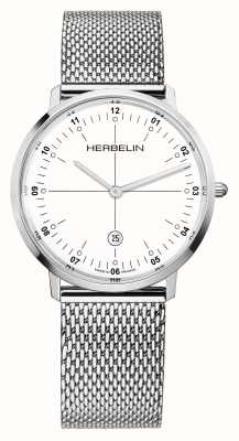 Herbelin Stadt | weißes Zifferblatt | Mesh-Armband aus Stahl 19515AP12B