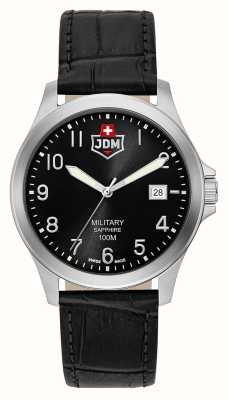 JDM Military Alpha i (40 mm) schwarzes Zifferblatt / schwarzes Leder JDM-WG001-01