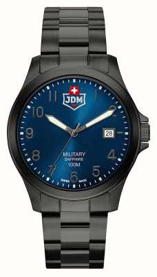JDM Military Alpha i (40 mm) blaues Zifferblatt / Stahl mit schwarzer PVD-Beschichtung JDM-WG001-07