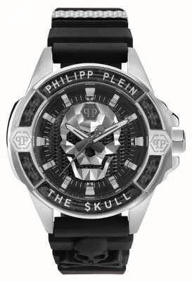 Philipp Plein Das $kull Karbonfaser High-Conic / schwarzes Zifferblatt mit schwarzem Armband PWAAA1622