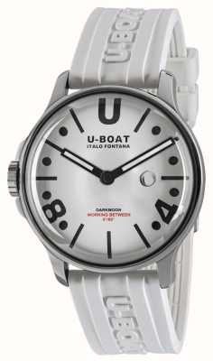 U-Boat Darkmoon SS (44 mm), weißes gebogenes Zifferblatt / weißes Silikonarmband 9542