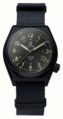 BOLDR Venture Green Dusk Automatik (38 mm), schwarzes Zifferblatt / schwarzes Nylon VE-GD-TI-20-44