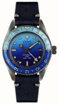 Out Of Order Bomba Blu Automatik GMT (40 mm), blaues Zifferblatt / dunkelblaues Leder OOO.001-25.BB