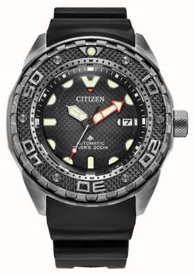 Citizen Super-Titan-Automatik-Promaster-Taucheruhr (46 mm), schwarzes Zifferblatt / schwarzes Polyurethan-Armband NB6004-08E