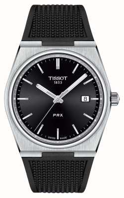 Tissot Prx-Quarz (40 mm), schwarzes Zifferblatt/schwarzes Silikonarmband T1374101705100