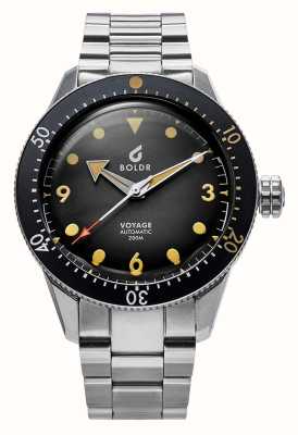 BOLDR Voyage Mediterranean Automatik (40 mm), schwarzes Zifferblatt / Edelstahl VOY-MED-40-20