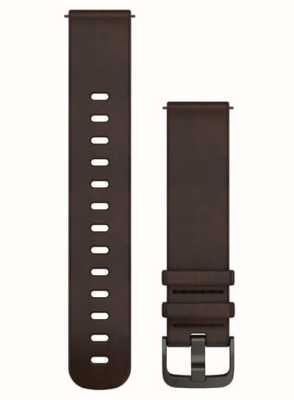 Garmin Schnellverschluss-Riemen (20 mm), dunkelbraunes Leder/Schiefer-Hardware – nur Riemen 010-12932-56