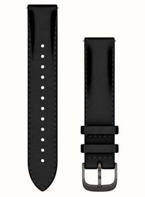 Garmin Schnellverschluss-Riemen (18 mm), schwarzes Leder/beschläge aus gebürstetem Schiefer – nur Riemen 010-12932-61