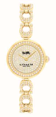 Coach Gracie Damen-Zifferblatt (23 mm) mit Kristallen und goldfarbenem Kristall-Edelstahlarmband 14504219