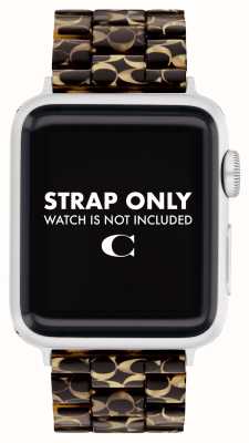 Coach Apple-Watch-Armband (38/40/41 mm), dunkelbraun gemustertes Harzarmband 14700233