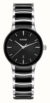 RADO Centrix-Quarz (30,5 mm), schwarzes Zifferblatt / schwarze Hightech-Keramik und Edelstahl R30026152