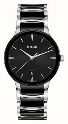 RADO Centrix-Quarz (39,5 mm), schwarzes Zifferblatt / schwarze Hightech-Keramik und Edelstahl R30021152