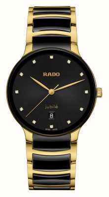 RADO Centrix Diamond (39,5 mm) schwarzes Zifferblatt / schwarze Hightech-Keramik und goldfarbener PVD-Edelstahl R30022742