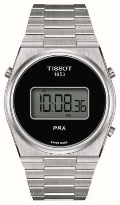 Tissot Prx Digital (40 mm), schwarzes Digitalzifferblatt / Edelstahlarmband T1374631105000