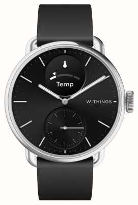 Withings Scanwatch 2 – Hybrid-Smartwatch mit ECG (38 mm), schwarzem Hybrid-Zifferblatt/schwarzem Silikon HWA10-MODEL 1-ALL-INT