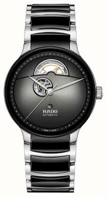 RADO Centrix Automatikuhr mit offenem Herzen (39,5 mm), schwarzes Zifferblatt / schwarze Hightech-Keramik und Edelstahl R30012152