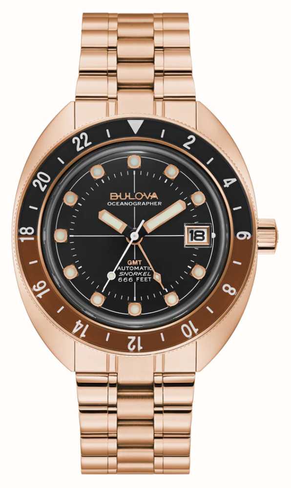 Bulova Oceanographer Diver First GMT Class Mm), Zifferblatt DEU - Devil 97B215 (41 Schwarzes / Automatik Watches™
