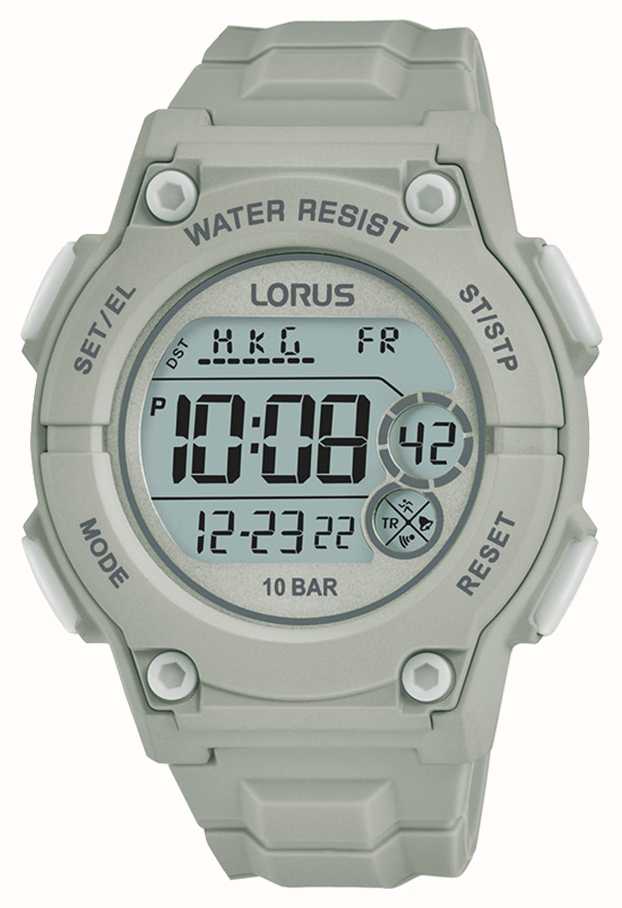 Lorus Digitales Multifunktions-100-m-Digitalzifferblatt (42 Silikon DEU R2335PX9 Watches™ Class Graues / - First Mm)