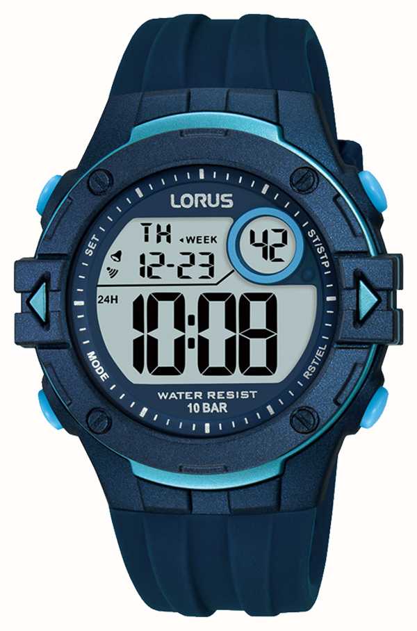 (40 DEU Lorus Watches™ Multifunktions-100-m-Digitalzifferblatt R2325PX9 / First Mm) - Dunkelblaues Class Digitales