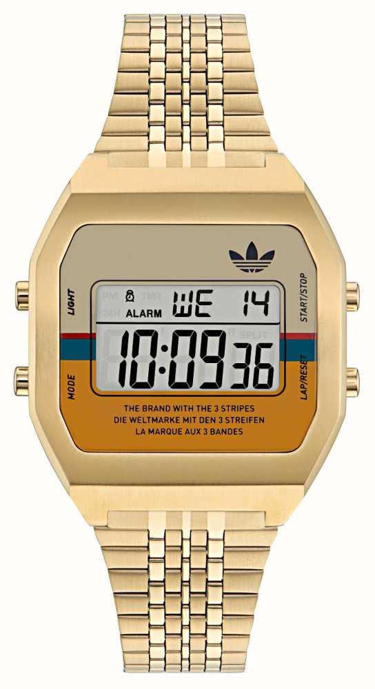 Adidas DEU Goldfarbener Mm) Watches™ Zweifarbiges Zifferblatt First AOST23555 - Digitales Digitales / Class (36