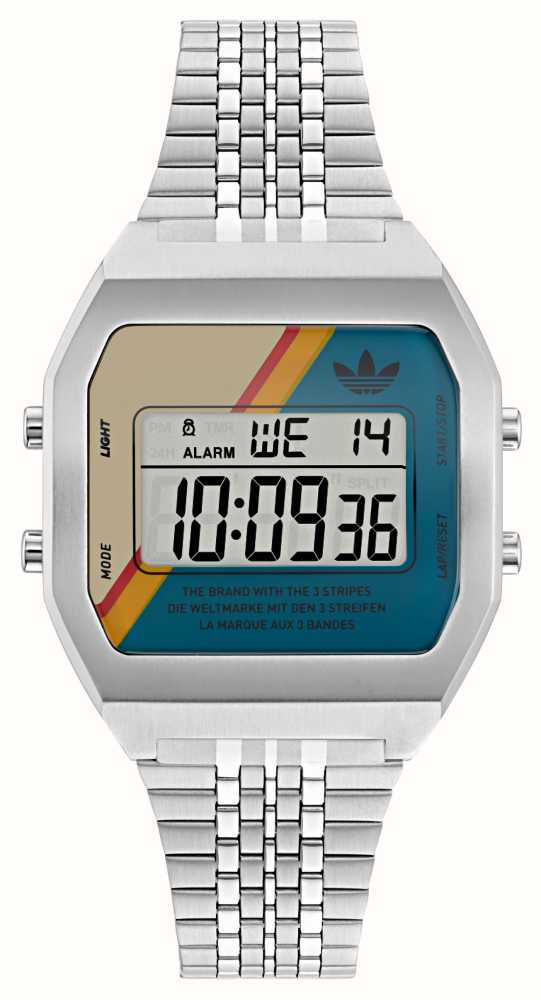 Adidas Digitales Watches™ AOST23556 (36 Digitales - Class Edelstahl / Zweifarbiges Mm) DEU First Zifferblatt