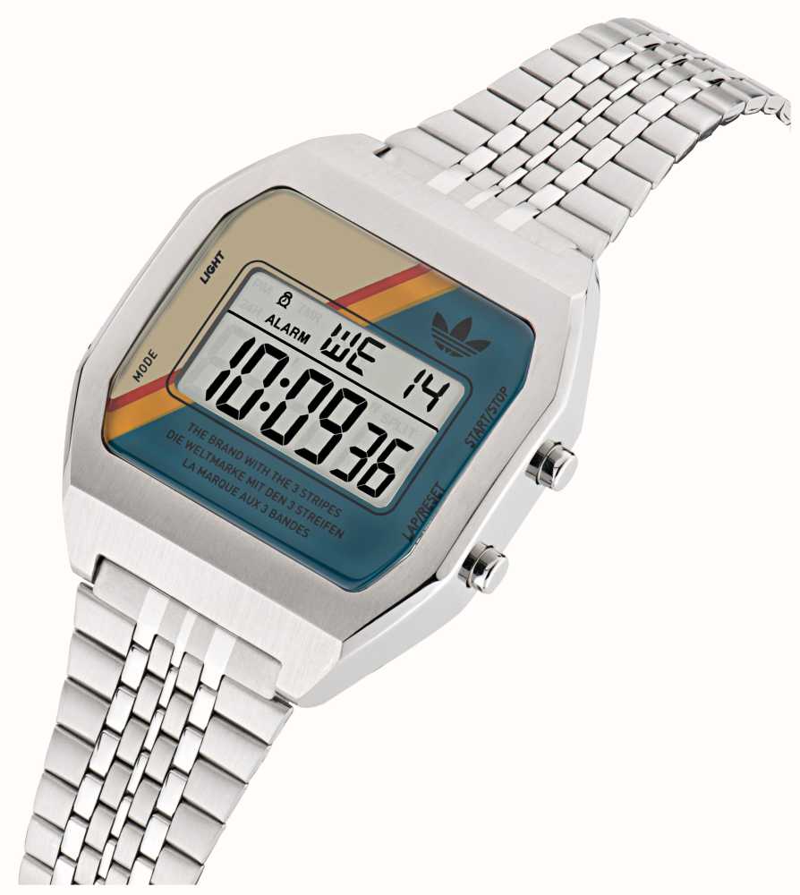 Adidas Digitales Zweifarbiges (36 DEU / Digitales - Edelstahl Class Zifferblatt AOST23556 Mm) Watches™ First