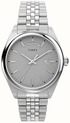 Timex Herren-Legacy-Armband (41 mm) mit grauem Zifferblatt und Edelstahlarmband TW2V67900