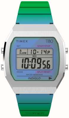 Timex 80 (36 mm) digitales Zifferblatt / grünes Harzarmband TW2V74500