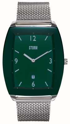 STORM Herren-Armband in Zyone-Grün (38 mm) mit grünem Zifferblatt und Mesh-Armband aus Edelstahl 47527/GN